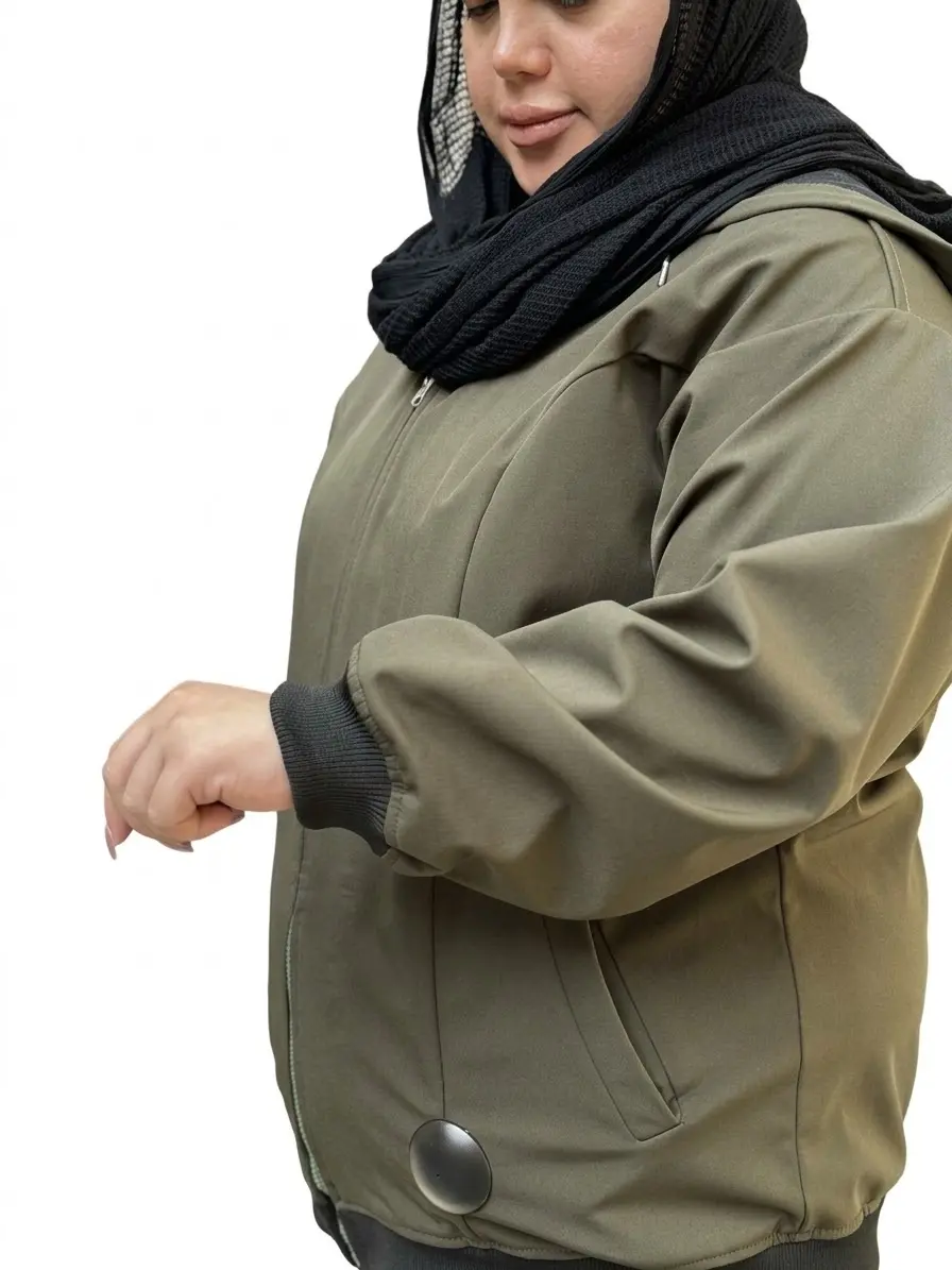 هودی زیپ دار سایز بزرگ زنانه پشت پلار